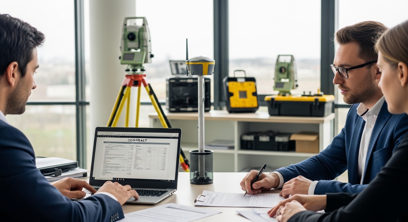 Gerenciamento de contratos na topografia em reunião técnica de engenharia