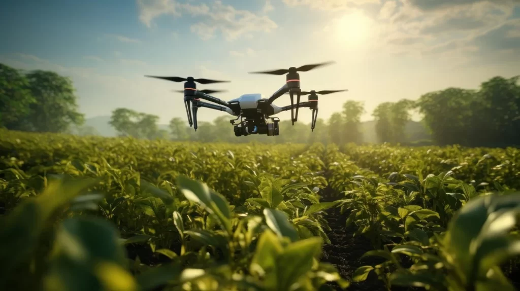 drone com lidar sobrevoando lavoura