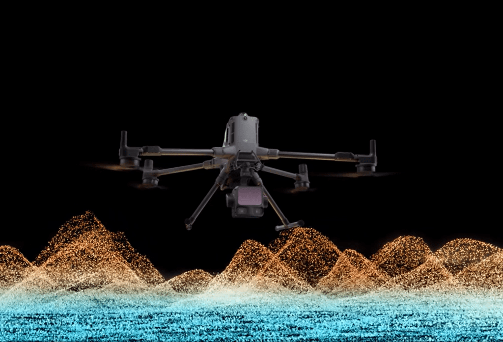 DJI Matrice 400 com Lidar L3 nuvem de pontos