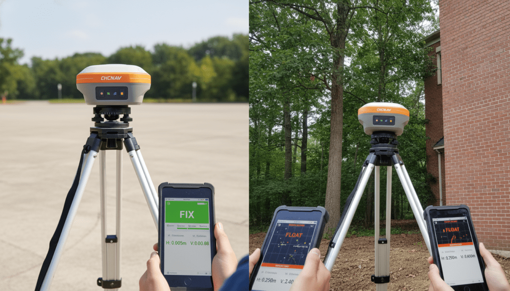 perda da solução FIX, quedas para FLOAT