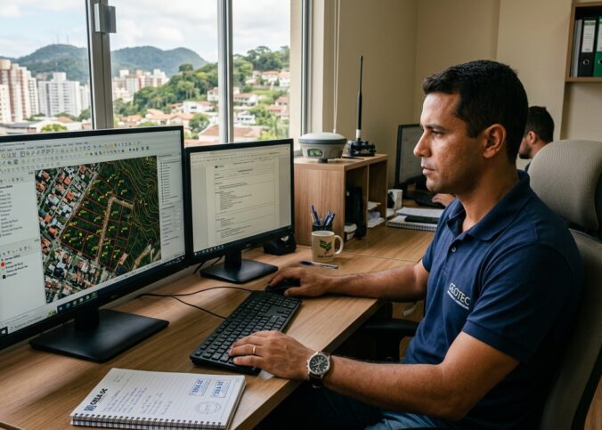 Uso do QGIS em topografia para criação de mapas georreferenciados e análise espacial